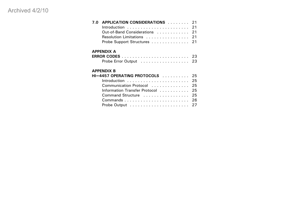 Archived 4/2/10 | ETS-Lindgren HI-4457 Isotropic Magnetic Field Probe (Archived) User Manual | Page 4 / 36