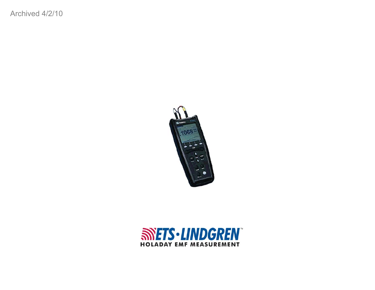 ETS-Lindgren HI-4460 Graphical Readout (Archived) User Manual | 77 pages