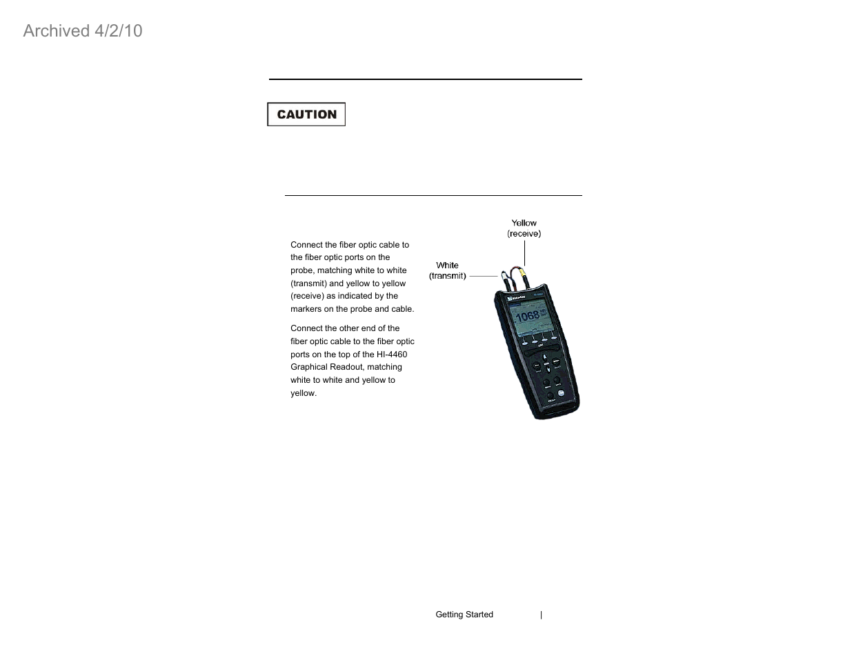 Archived 4/2/10, 0 getting started | ETS-Lindgren HI-4460 Graphical Readout (Archived) User Manual | Page 15 / 77