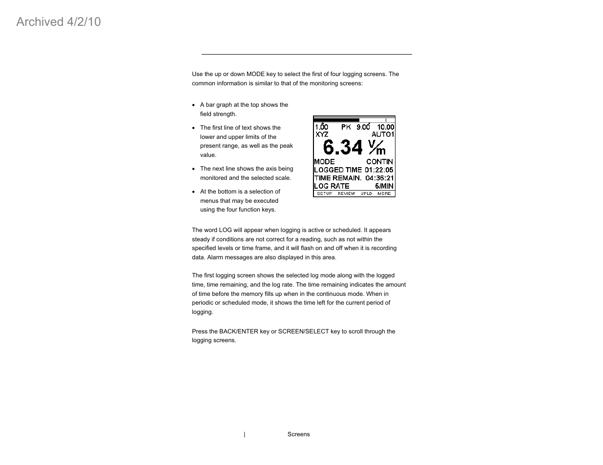 Archived 4/2/10 | ETS-Lindgren HI-4460 Graphical Readout (Archived) User Manual | Page 26 / 77