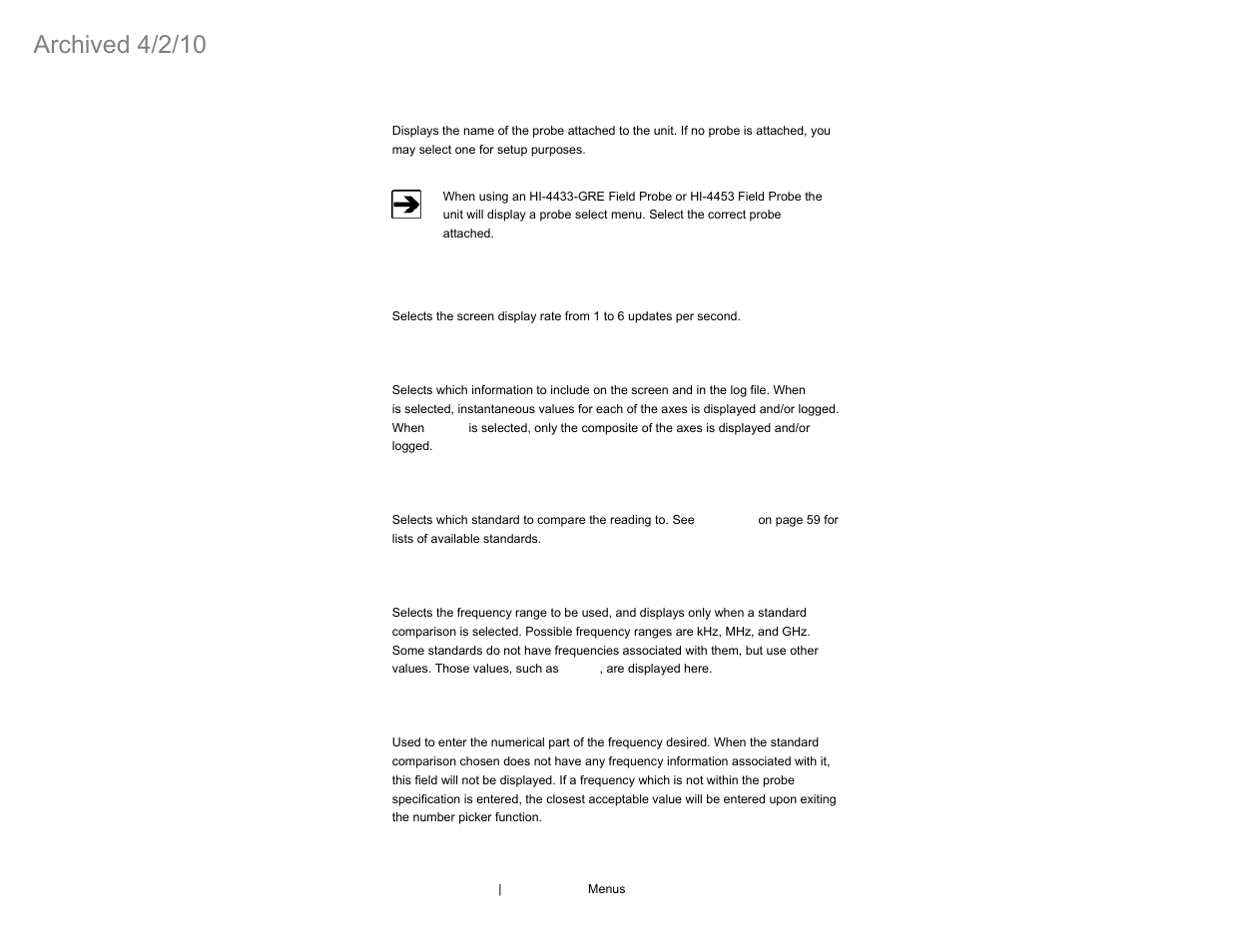 Archived 4/2/10 | ETS-Lindgren HI-4460 Graphical Readout (Archived) User Manual | Page 30 / 77