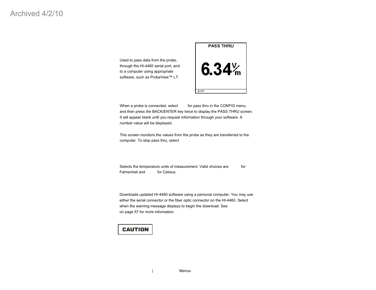 Archived 4/2/10 | ETS-Lindgren HI-4460 Graphical Readout (Archived) User Manual | Page 32 / 77