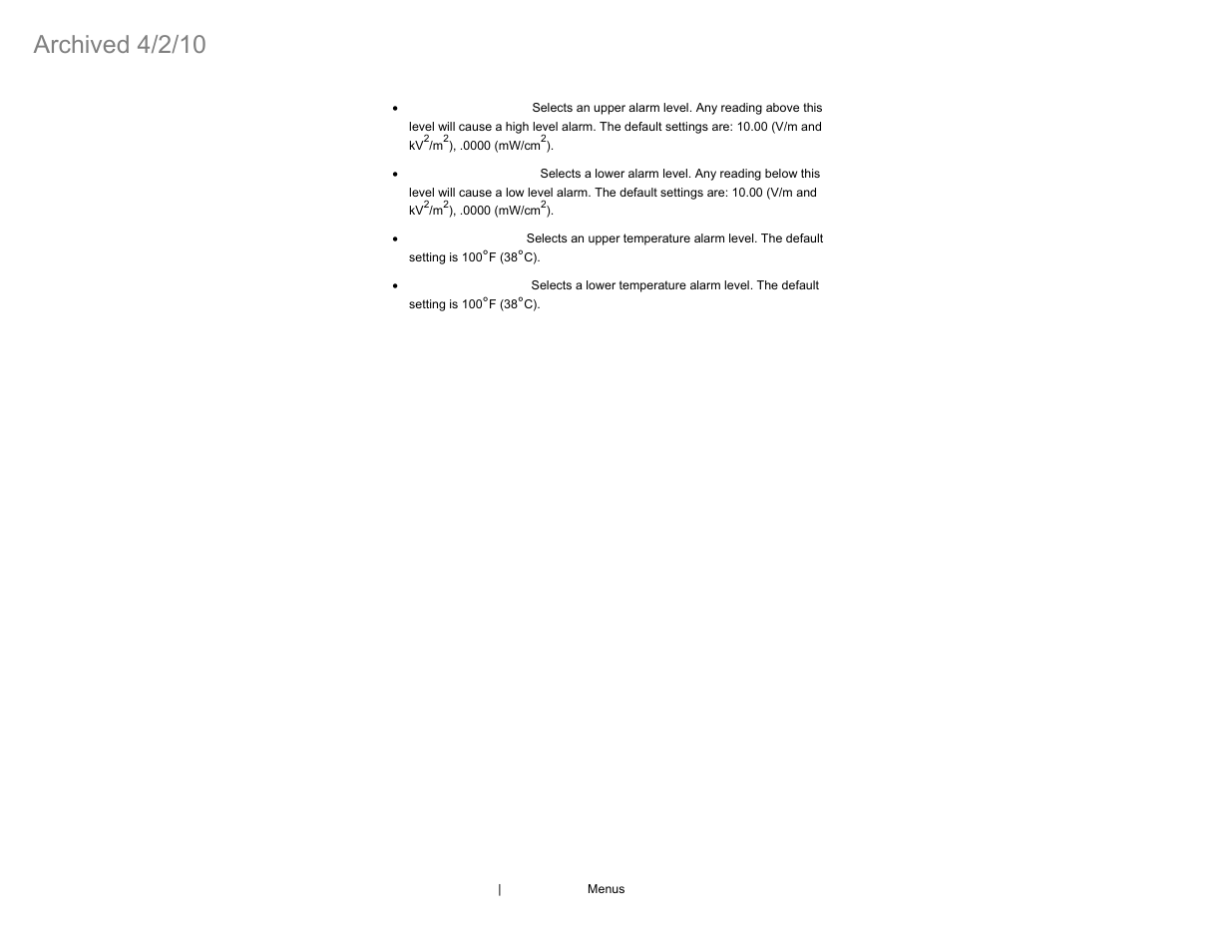 Archived 4/2/10 | ETS-Lindgren HI-4460 Graphical Readout (Archived) User Manual | Page 34 / 77