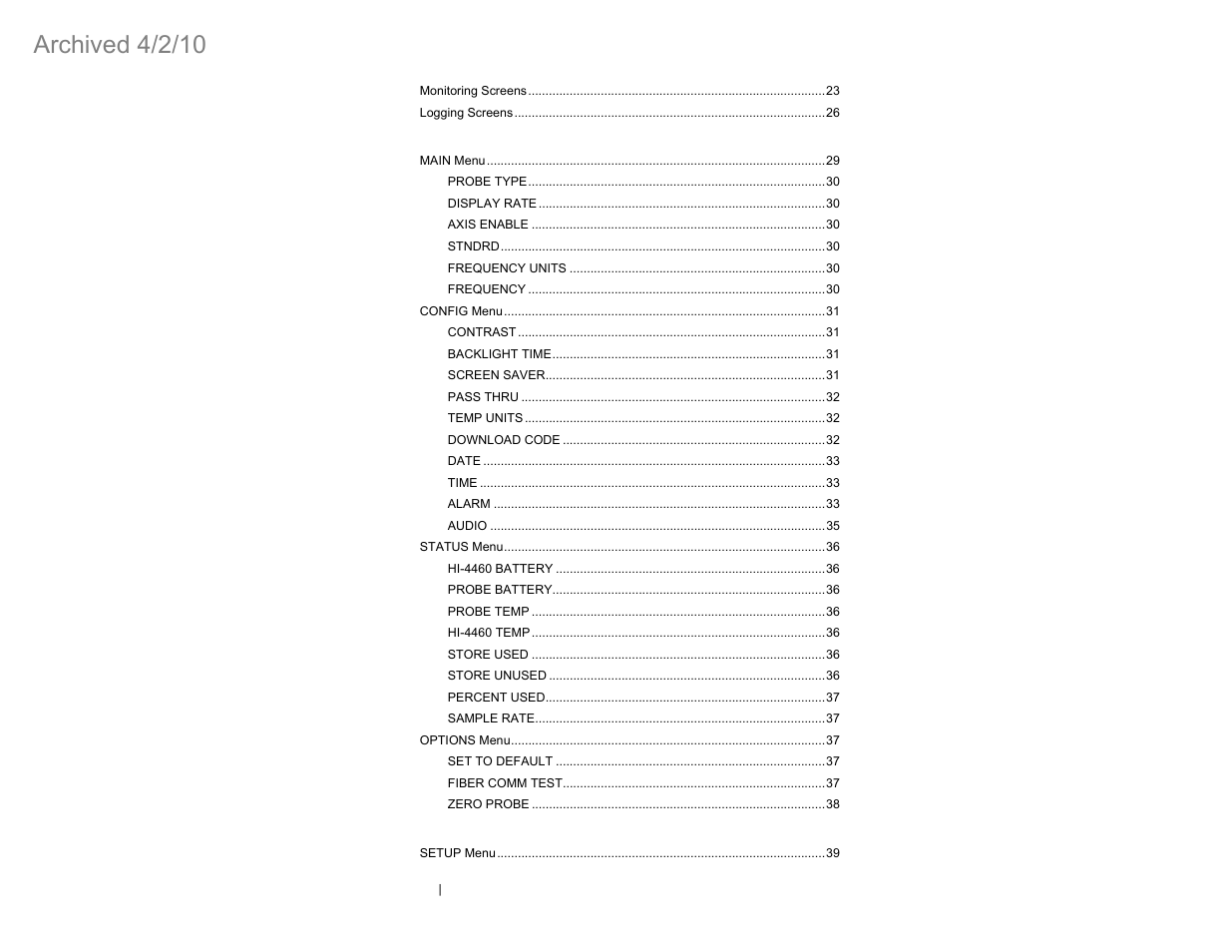 Archived 4/2/10 | ETS-Lindgren HI-4460 Graphical Readout (Archived) User Manual | Page 4 / 77