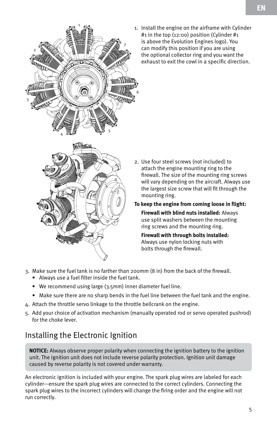 Installing the electronic ignition | Evolution Engines E7260 User Manual | Page 5 / 56