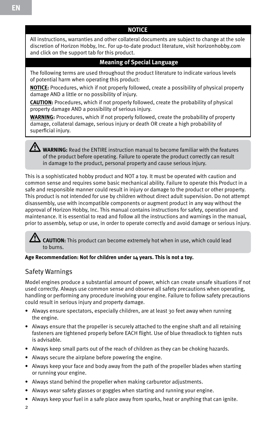 Safety warnings | Evolution Engines E999 User Manual | Page 2 / 60