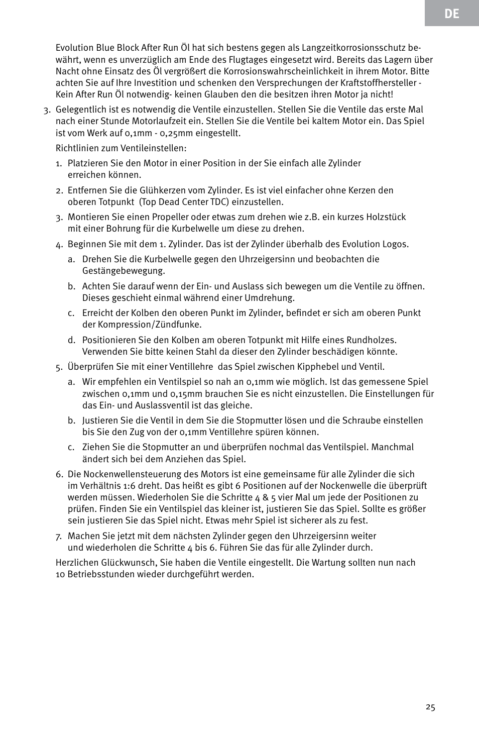 Evolution Engines E999 User Manual | Page 25 / 60