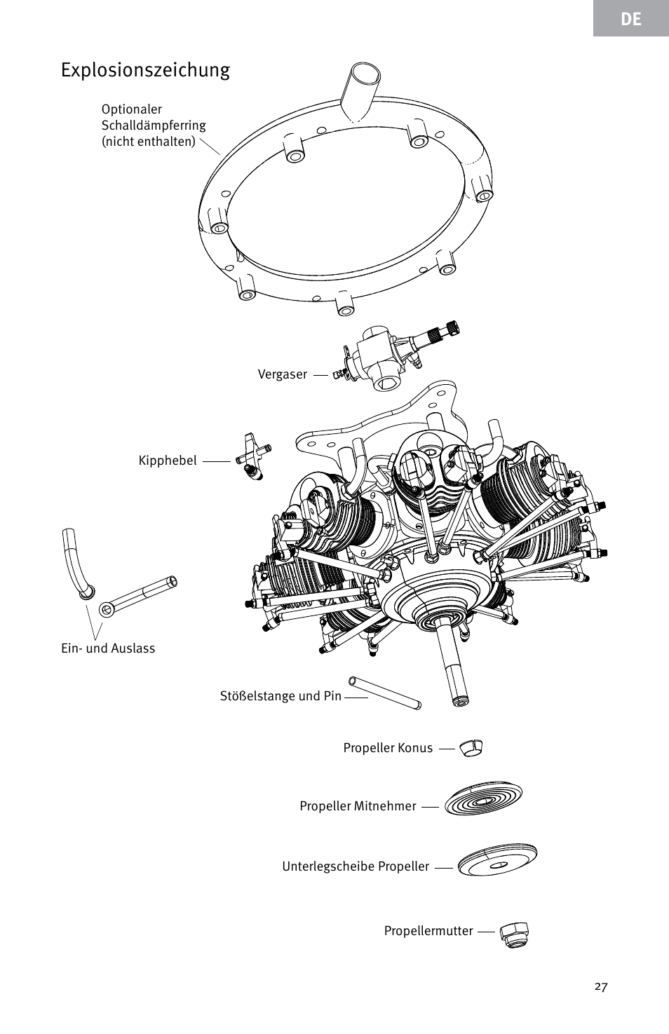 Explosionszeichung | Evolution Engines E999 User Manual | Page 27 / 60