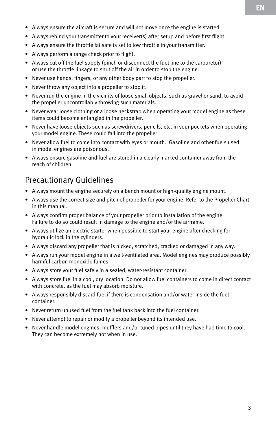 Precautionary guidelines | Evolution Engines E999 User Manual | Page 3 / 60