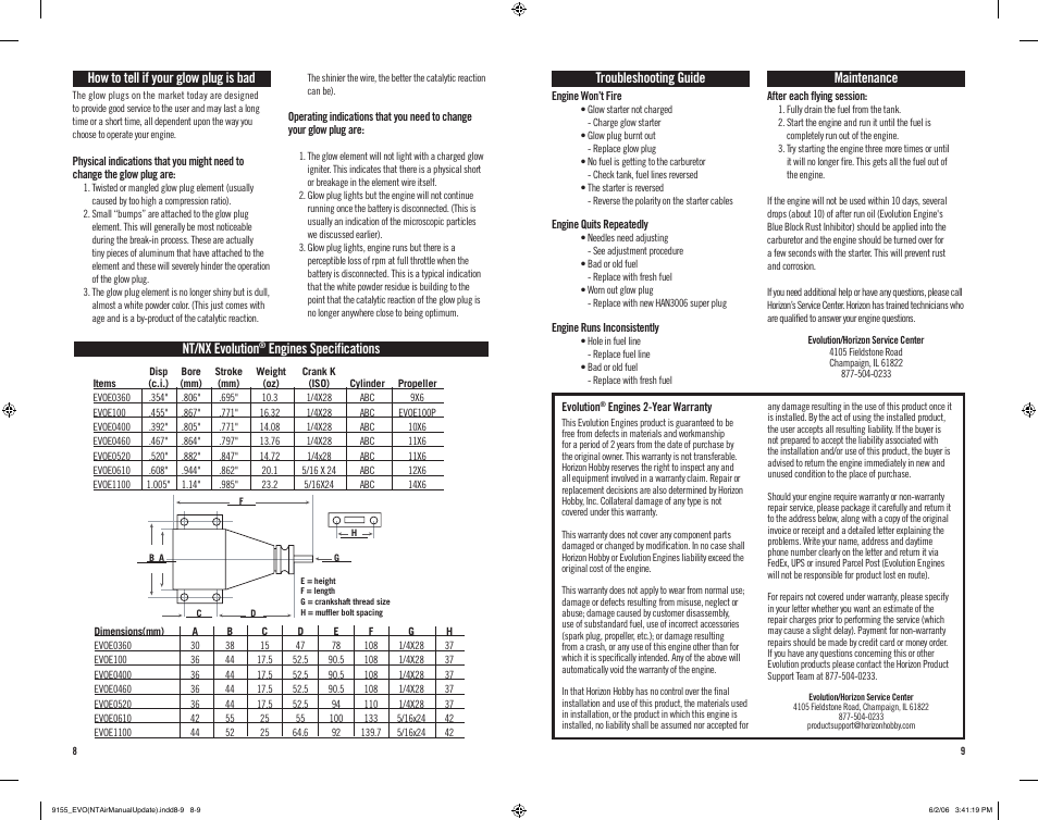 Evolution Engines NX Evolution User Manual | Page 5 / 6