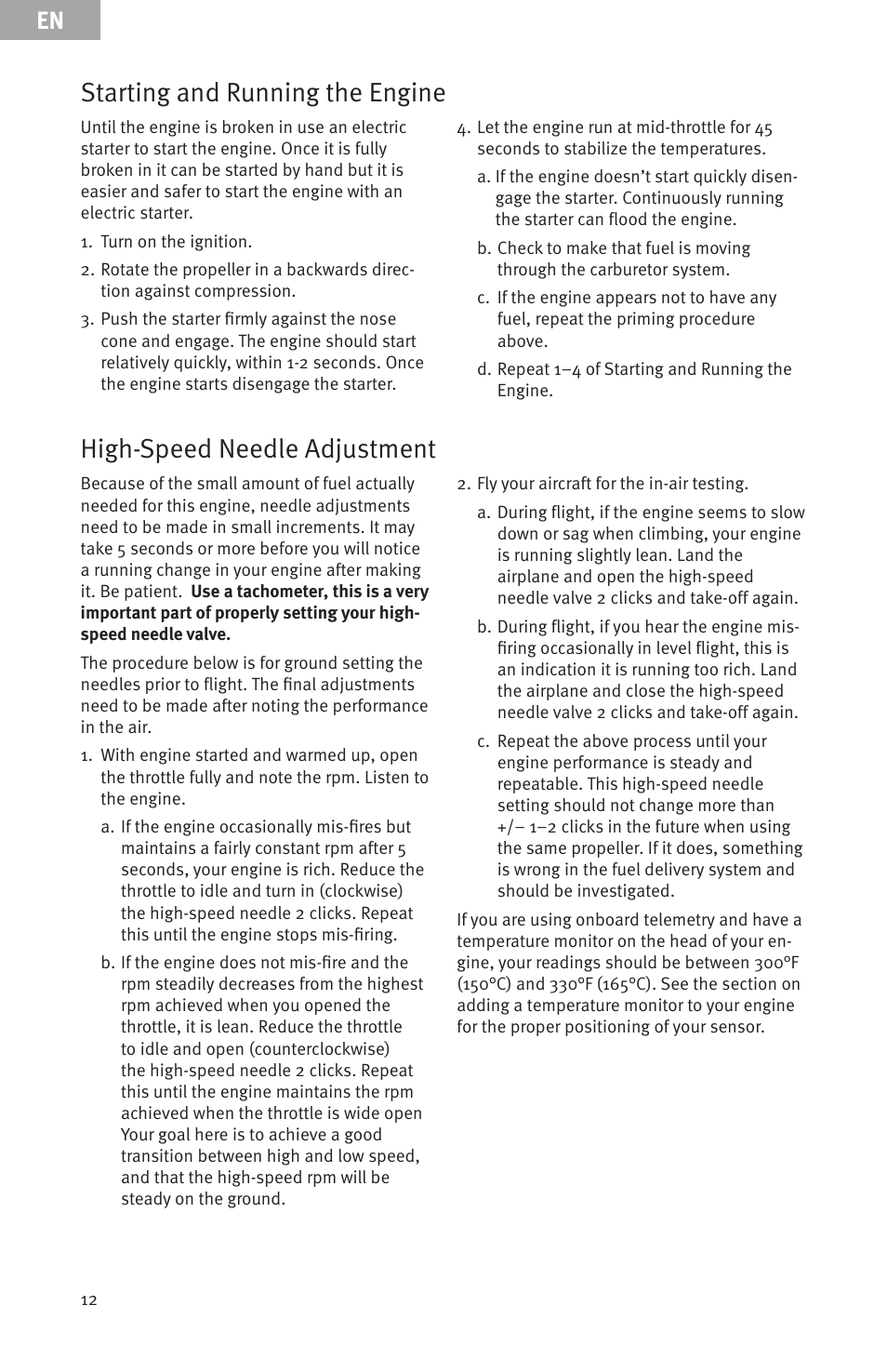 Evolution Engines Gas RC User Manual | Page 12 / 72