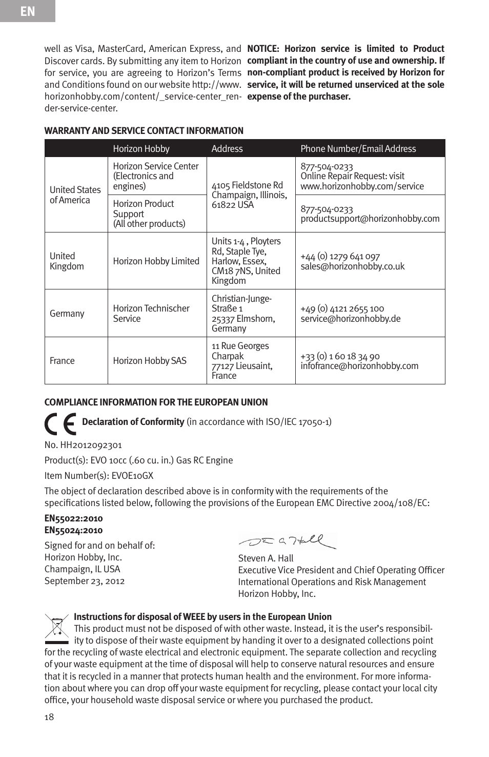 Evolution Engines Gas RC User Manual | Page 18 / 72