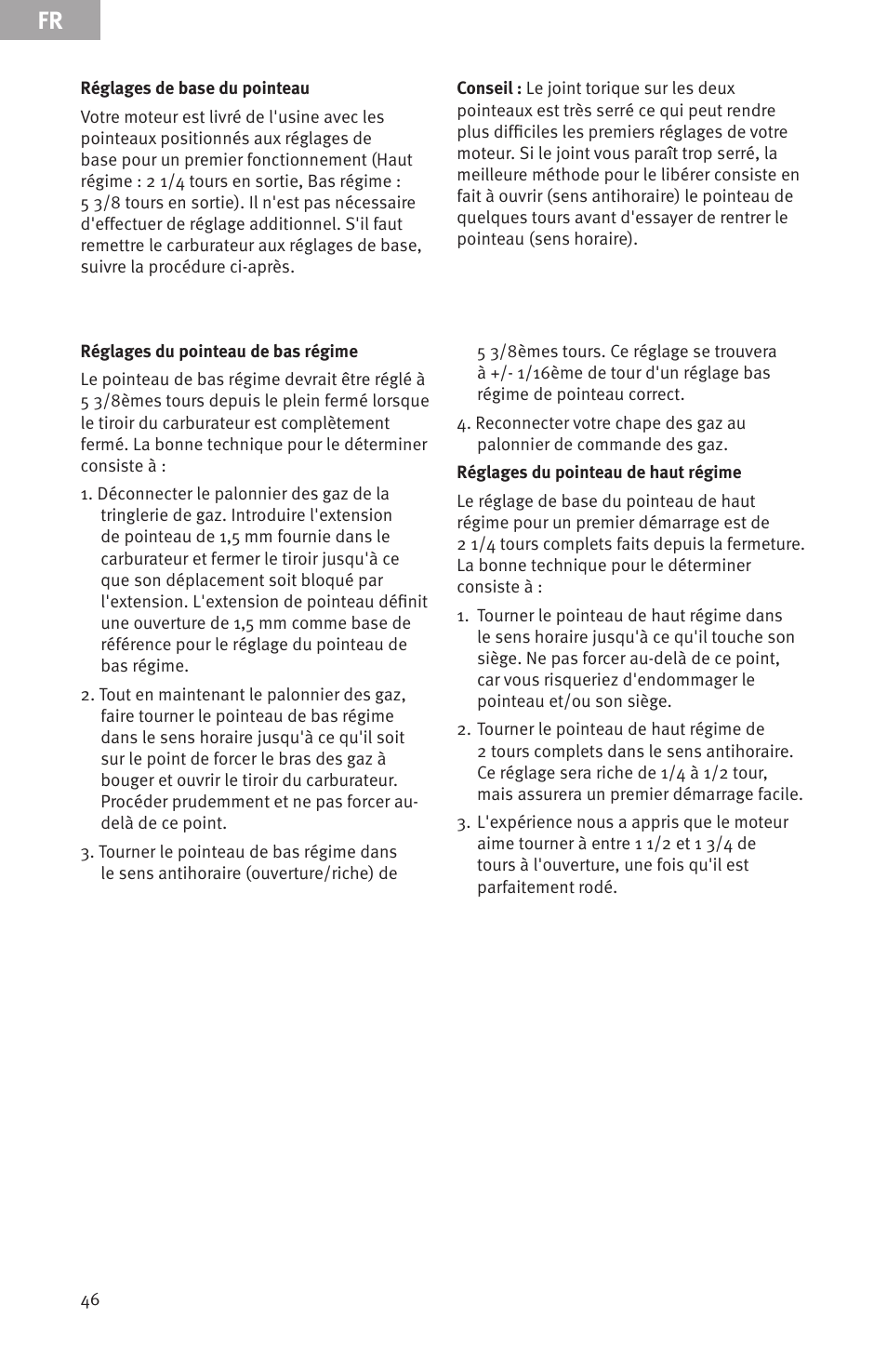 Evolution Engines Gas RC User Manual | Page 46 / 72
