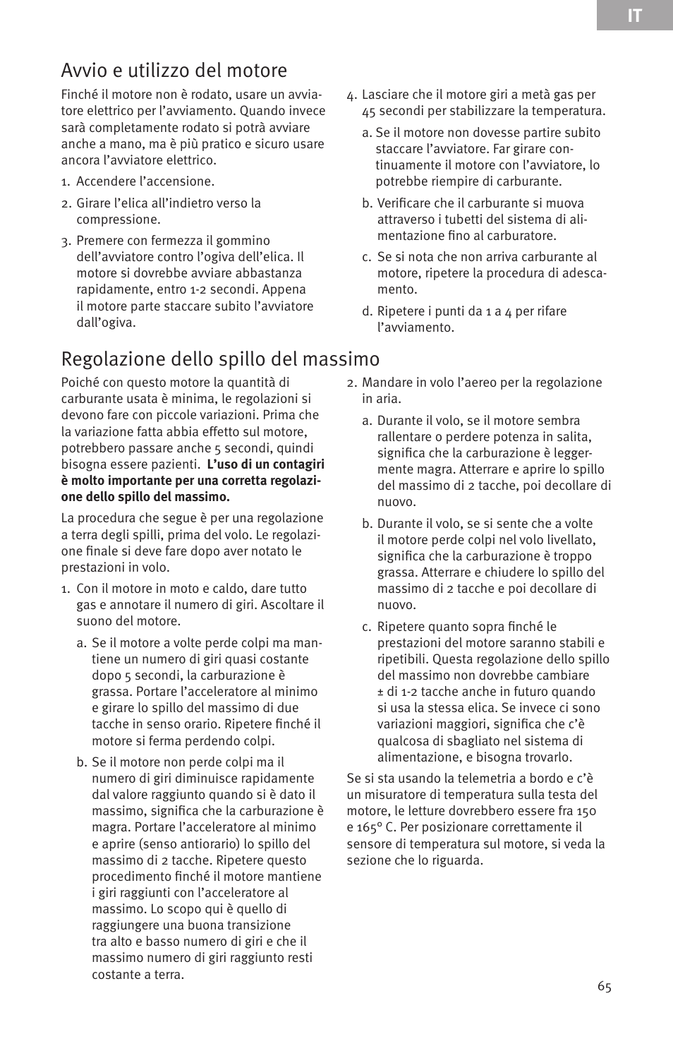 Evolution Engines Gas RC User Manual | Page 65 / 72