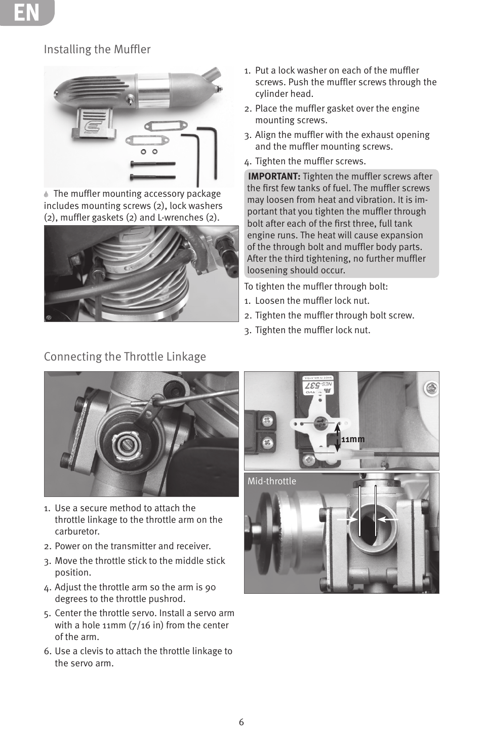 Evolution Engines 15GX2 15cc User Manual | Page 6 / 20