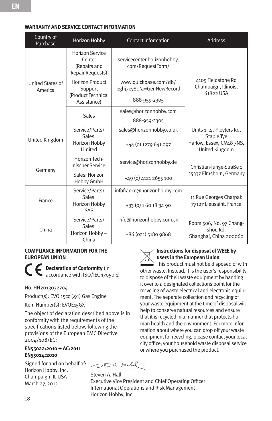 Evolution Engines 15GX 15cc User Manual | Page 18 / 19