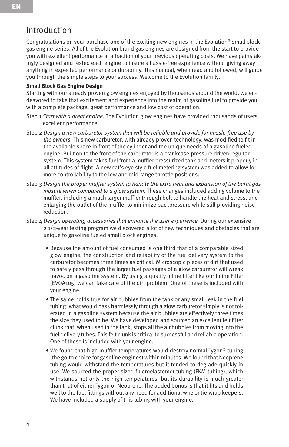 Introduction | Evolution Engines 15GX 15cc User Manual | Page 4 / 19