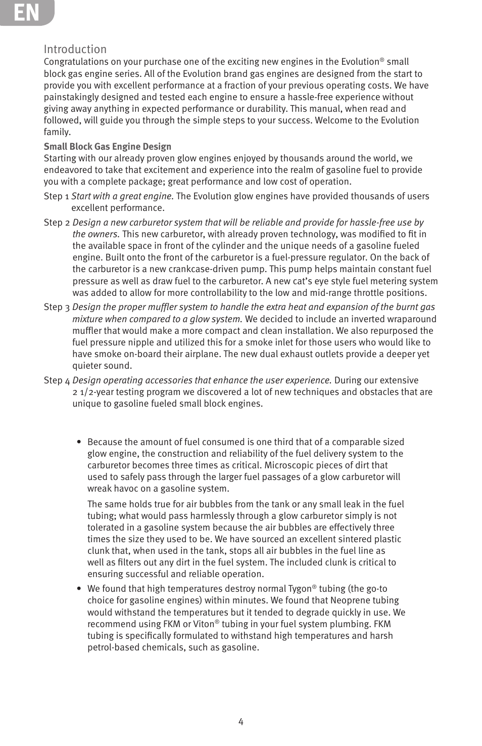 Introduction | Evolution Engines 20GX 20cc User Manual | Page 4 / 20