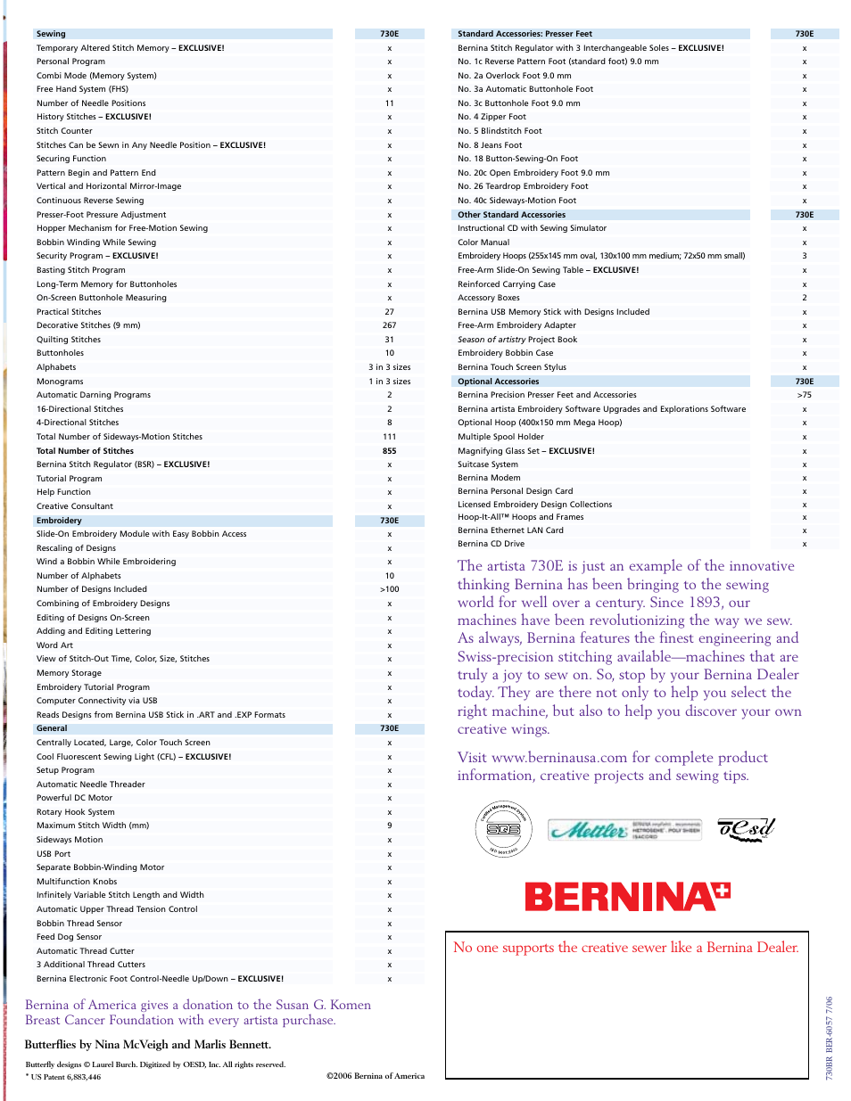 Butterflies by nina mcveigh and marlis bennett | Bernina artista 730e User Manual | Page 8 / 8