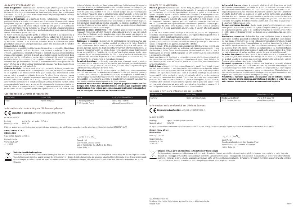 Evolution Engines EVOA100 User Manual | Page 3 / 3