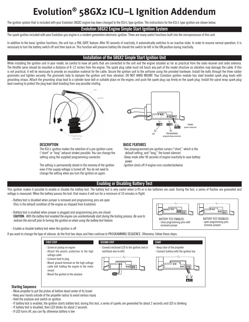 Evolution Engines 58GX2 ICU–L User Manual | 2 pages