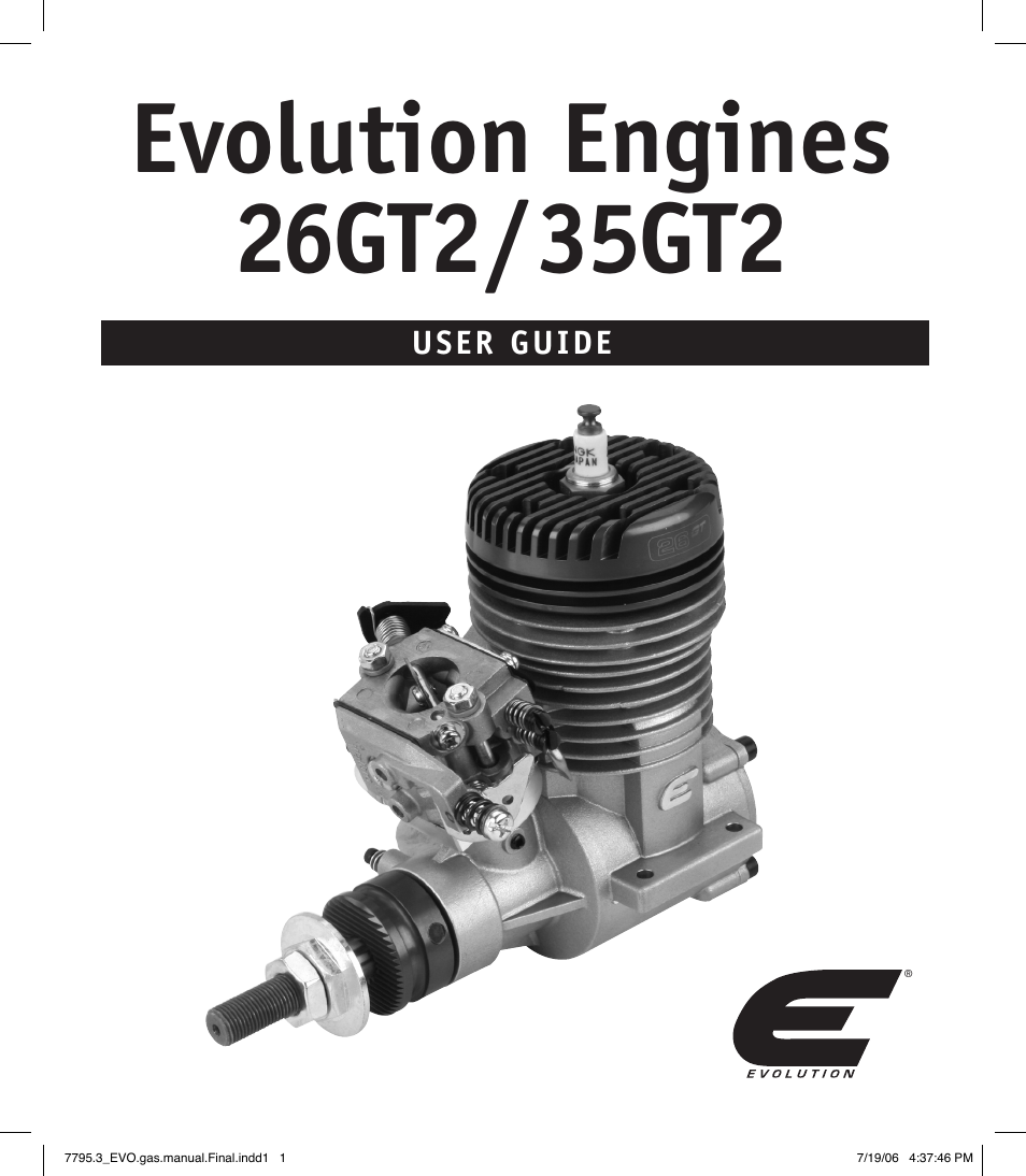 Evolution Engines 35GT2 User Manual | 12 pages