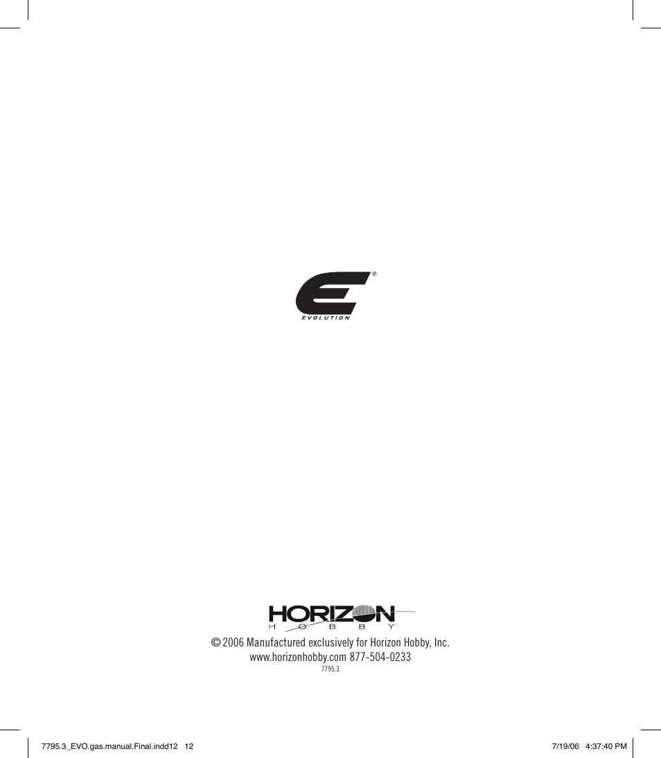 Evolution Engines 35GT2 User Manual | Page 12 / 12