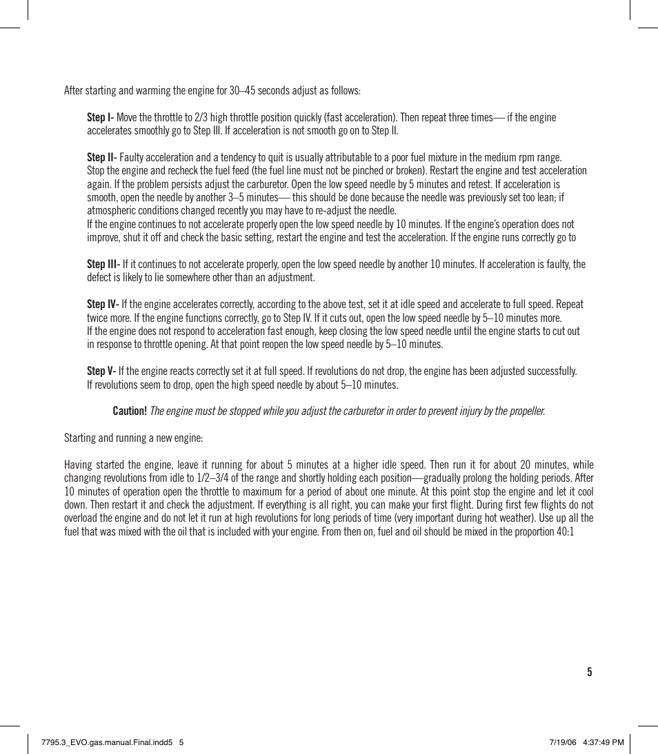Evolution Engines 35GT2 User Manual | Page 5 / 12