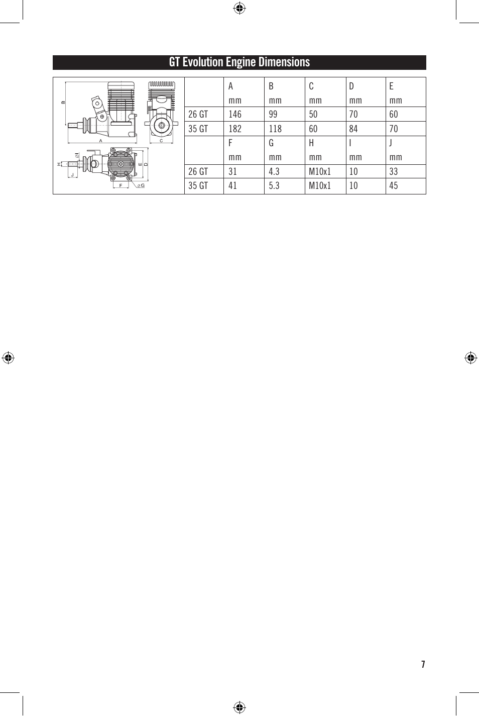 Gt evolution engine dimensions | Evolution Engines 35GT User Manual | Page 8 / 12