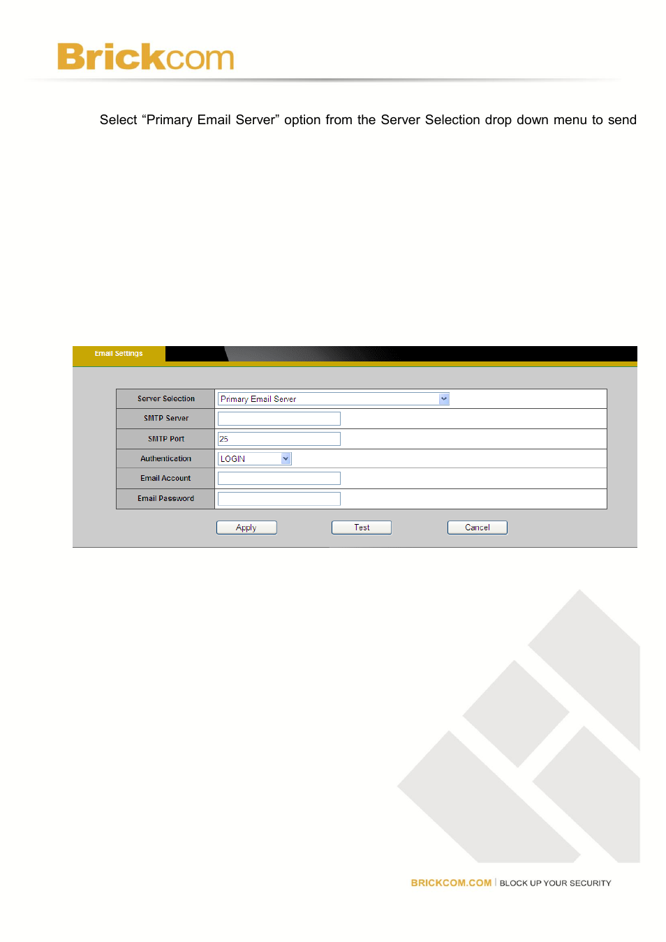 E-mail settings | Brick Computer CB-102A User Manual | Page 70 / 85