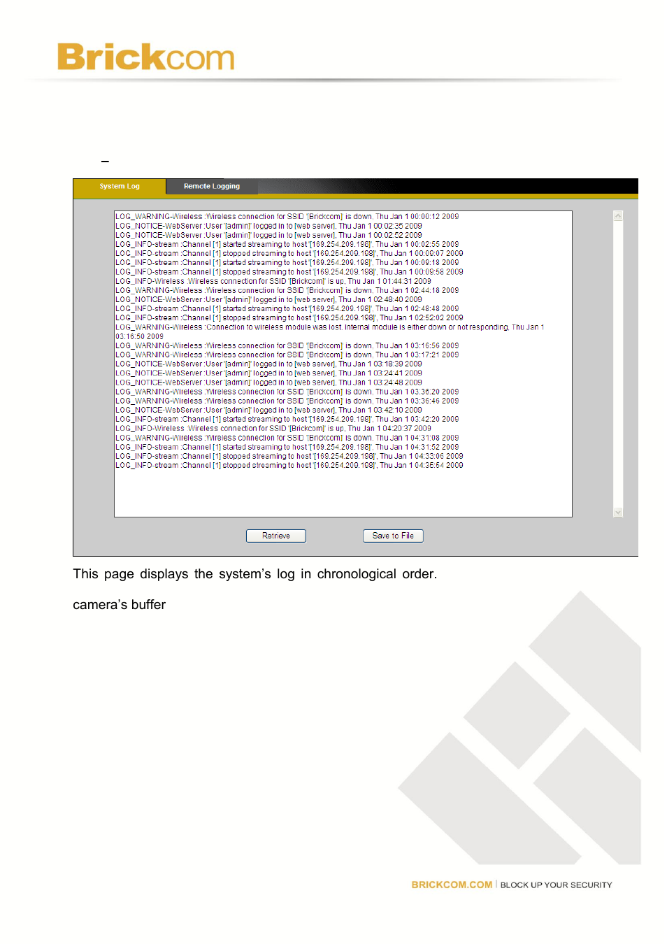 System, System log | Brick Computer CB-102A User Manual | Page 76 / 85