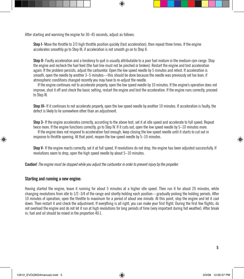 Evolution Engines 26GX User Manual | Page 6 / 12