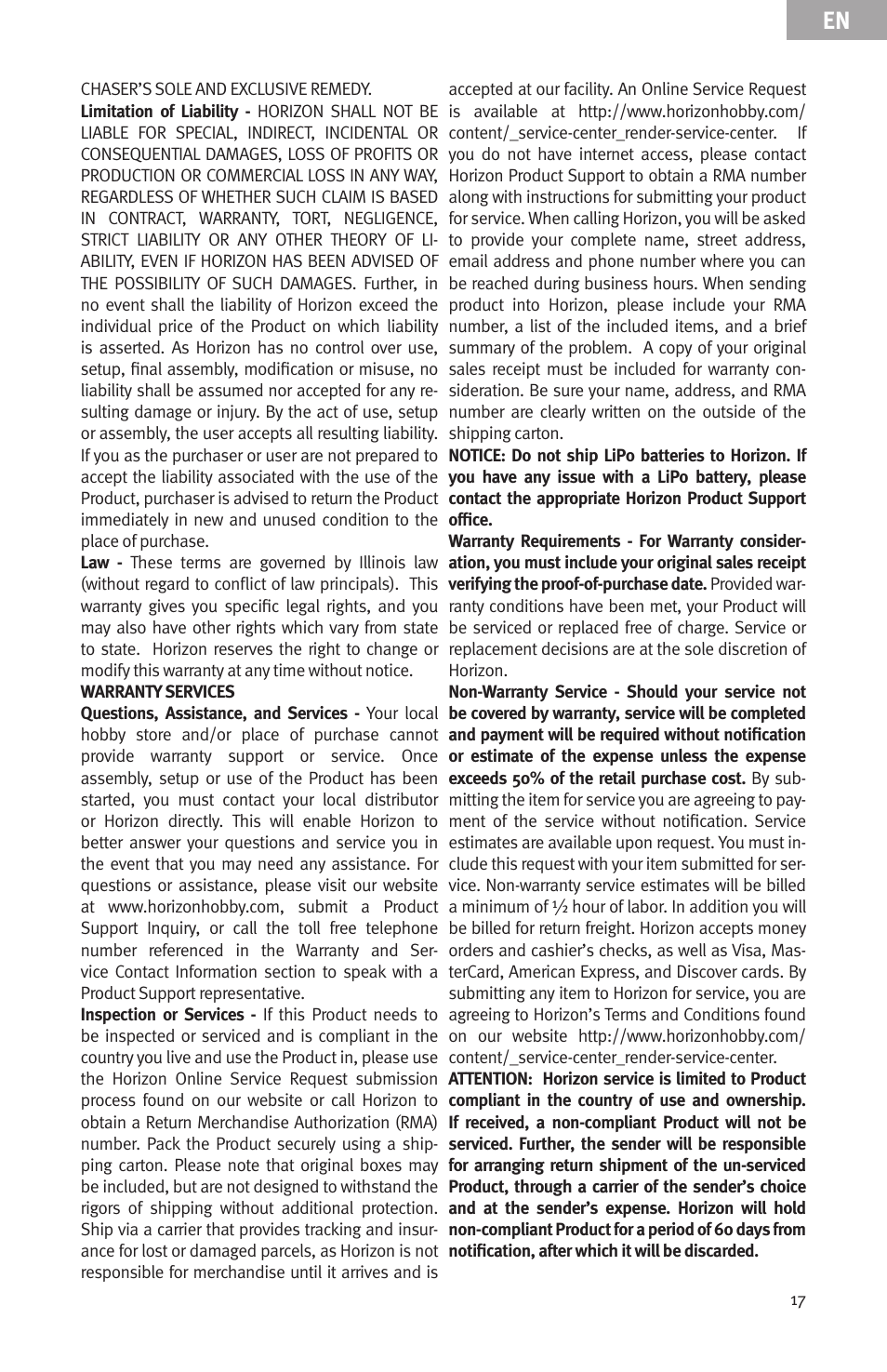 Evolution Engines EVOE20GX User Manual | Page 17 / 19