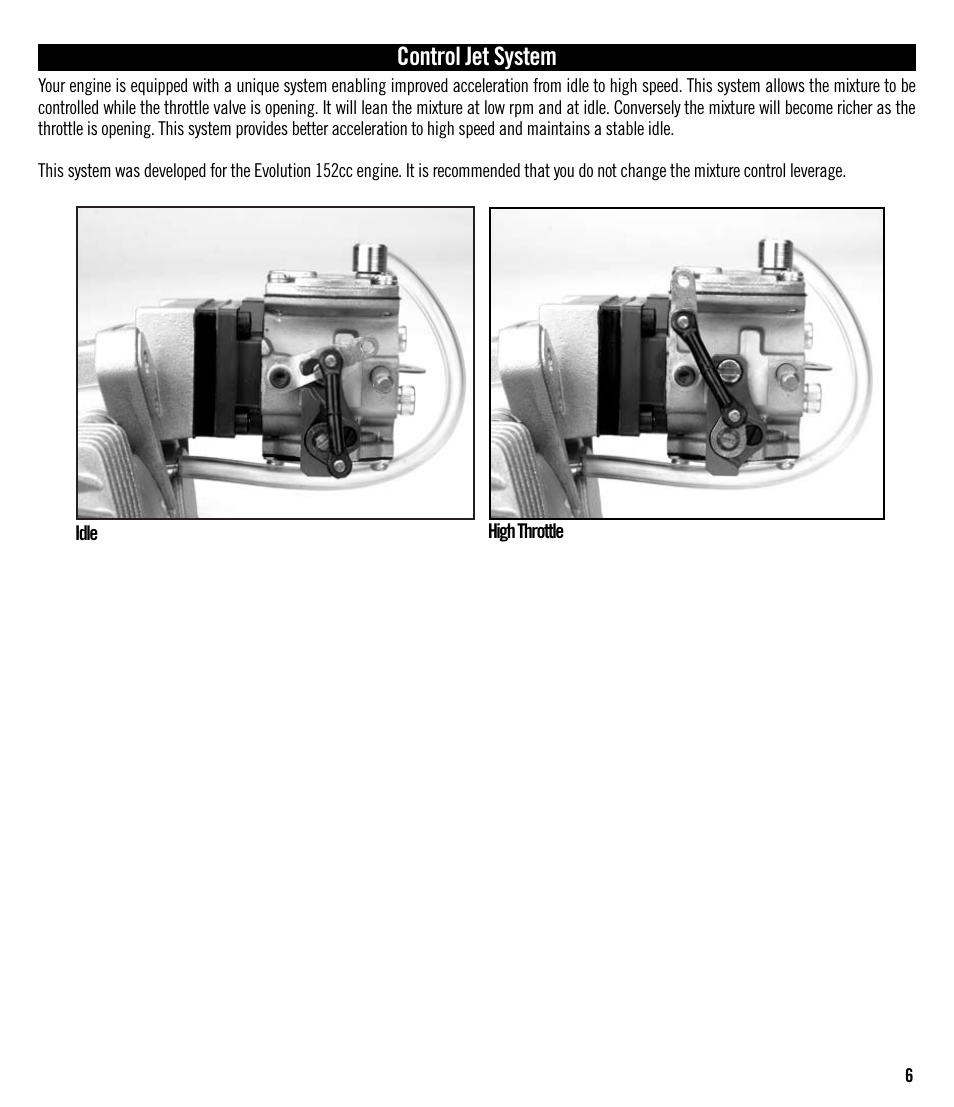 Control jet system | Evolution Engines 152GX User Manual | Page 6 / 16