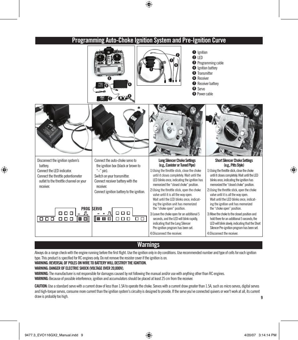 Warnings | Evolution Engines EVOE116GX2 User Manual | Page 10 / 12