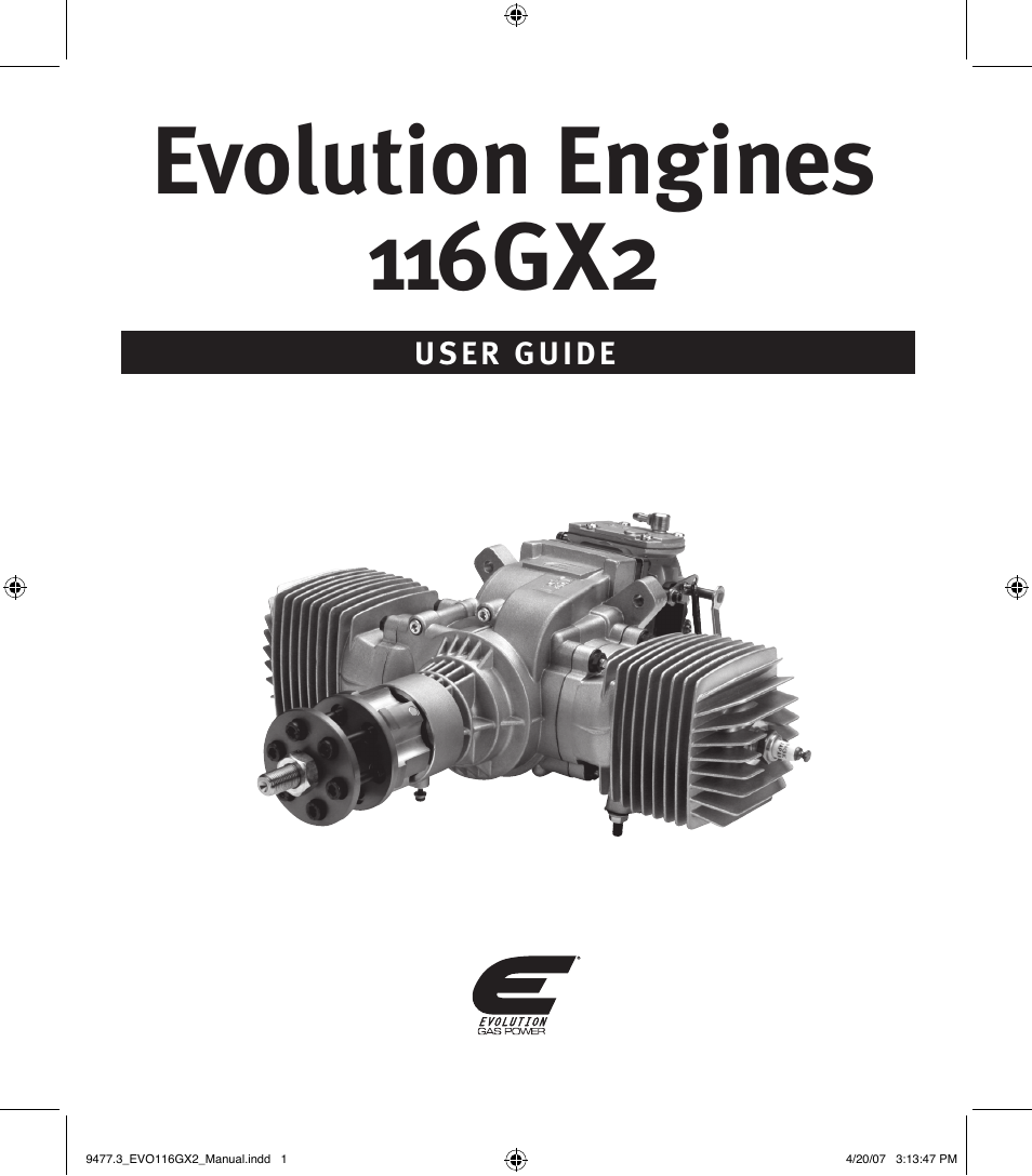 Evolution engines, 116gx2 | Evolution Engines EVOE116GX2 User Manual | Page 2 / 12