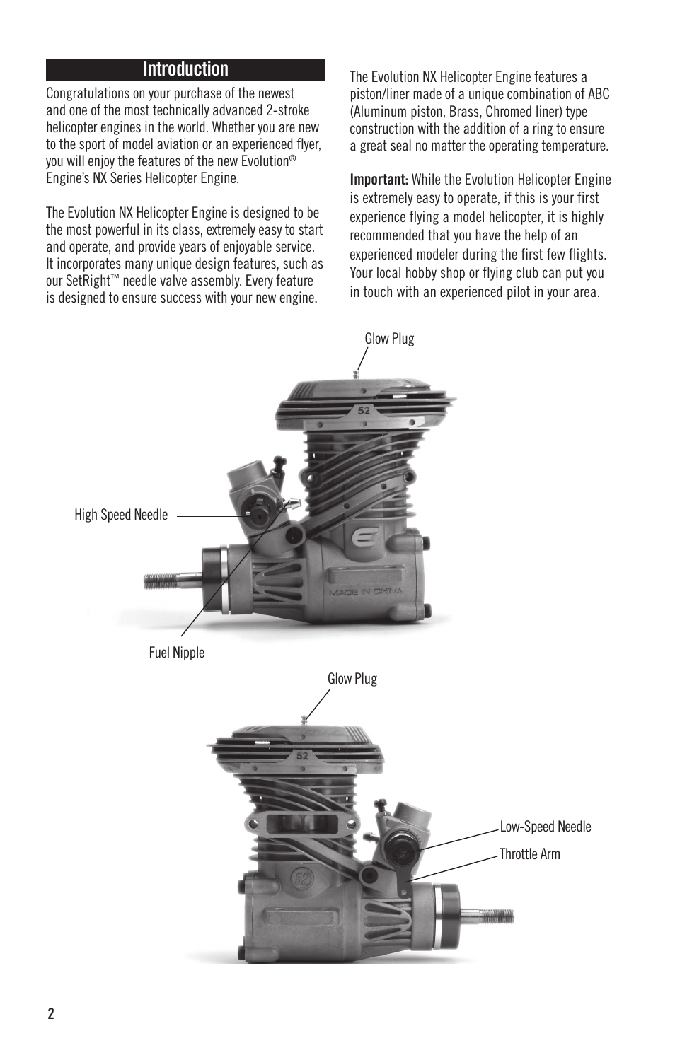 Introduction | Evolution Engines 52NX User Manual | Page 2 / 12