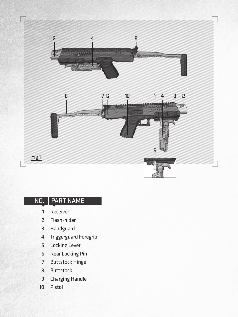 Part name no | FAB Defense Kpos G2 Glock User Manual | Page 2 / 8