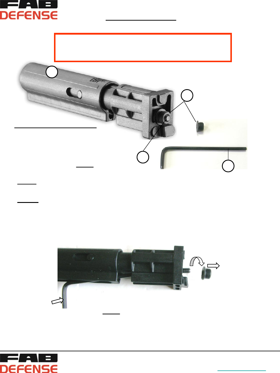 FAB Defense SBT- V58 Buffer Tube User Manual | 2 pages