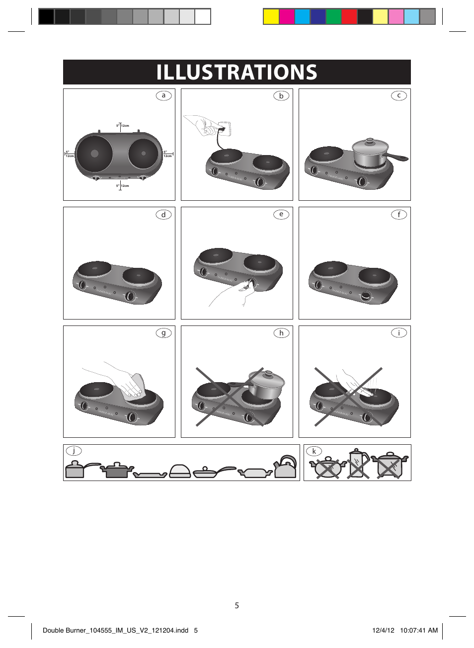 Illustrations | FARBERWARE 104555 Double Burner User Manual | Page 5 / 9