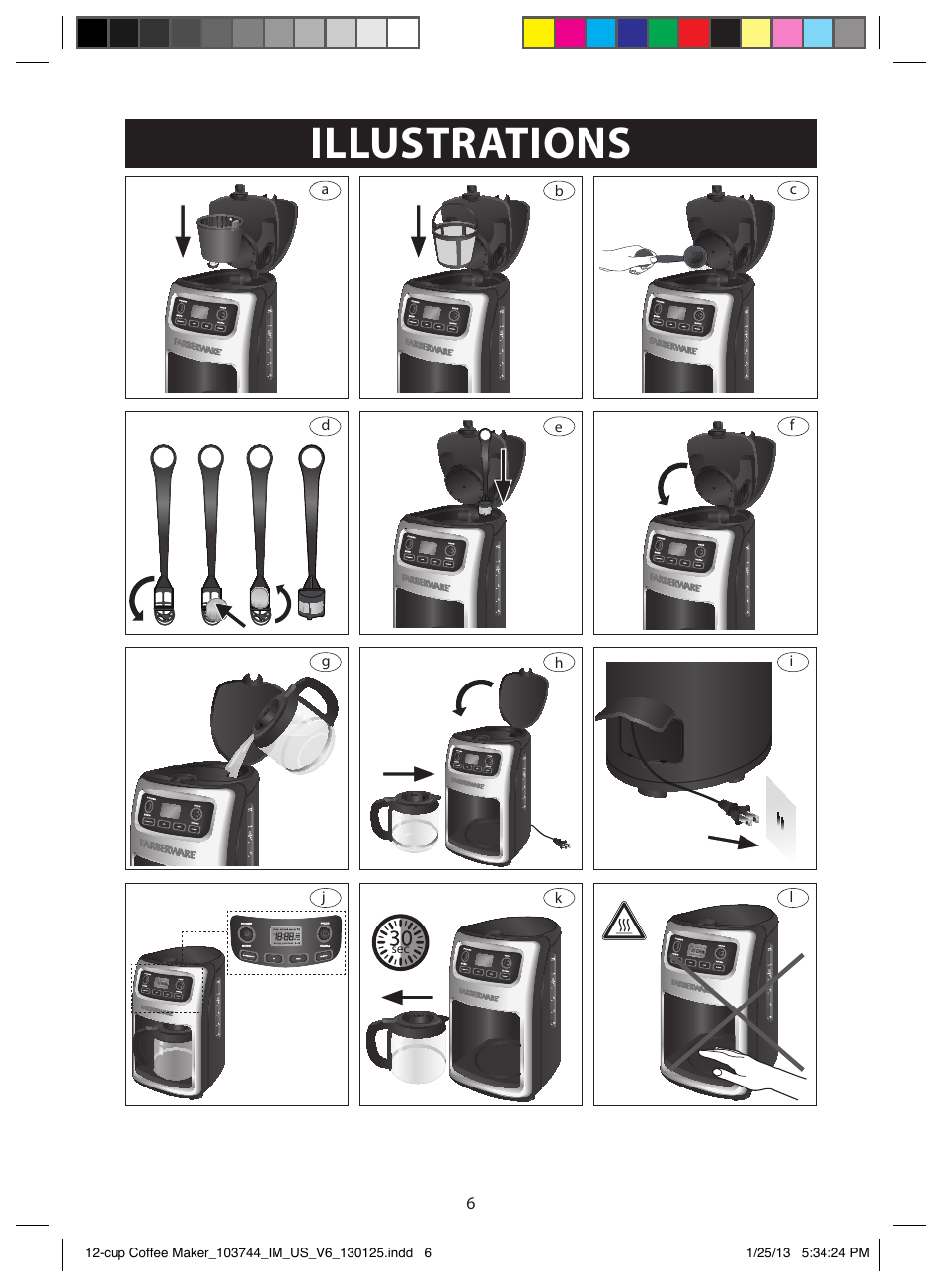 Illustrations | FARBERWARE 103744 12 Cup Coffee Maker User Manual | Page 6 / 19
