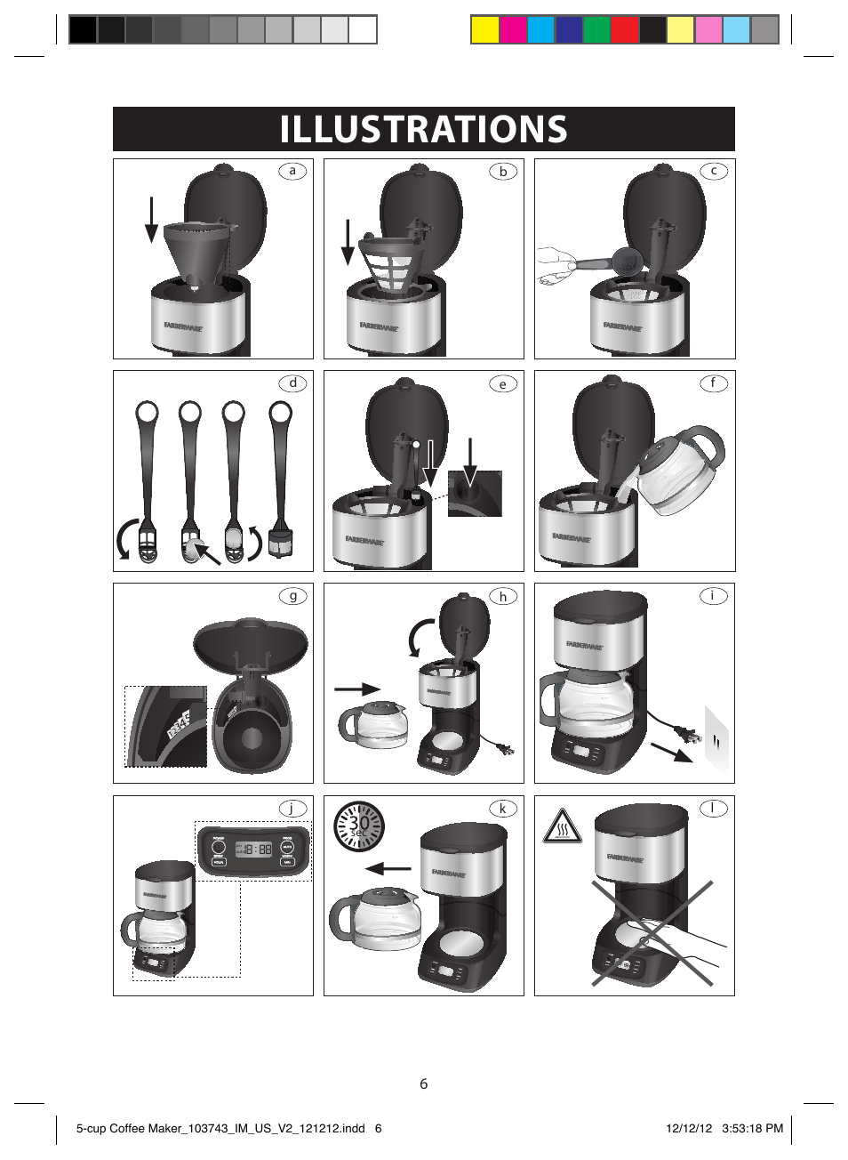 Illustrations | FARBERWARE 103743 5 Cup Coffee Maker User Manual | Page 6 / 15