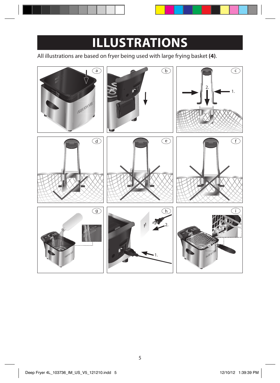 Parts, Illustrations | FARBERWARE 103736 4L Dual Deep Fryer User Manual | Page 5 / 15