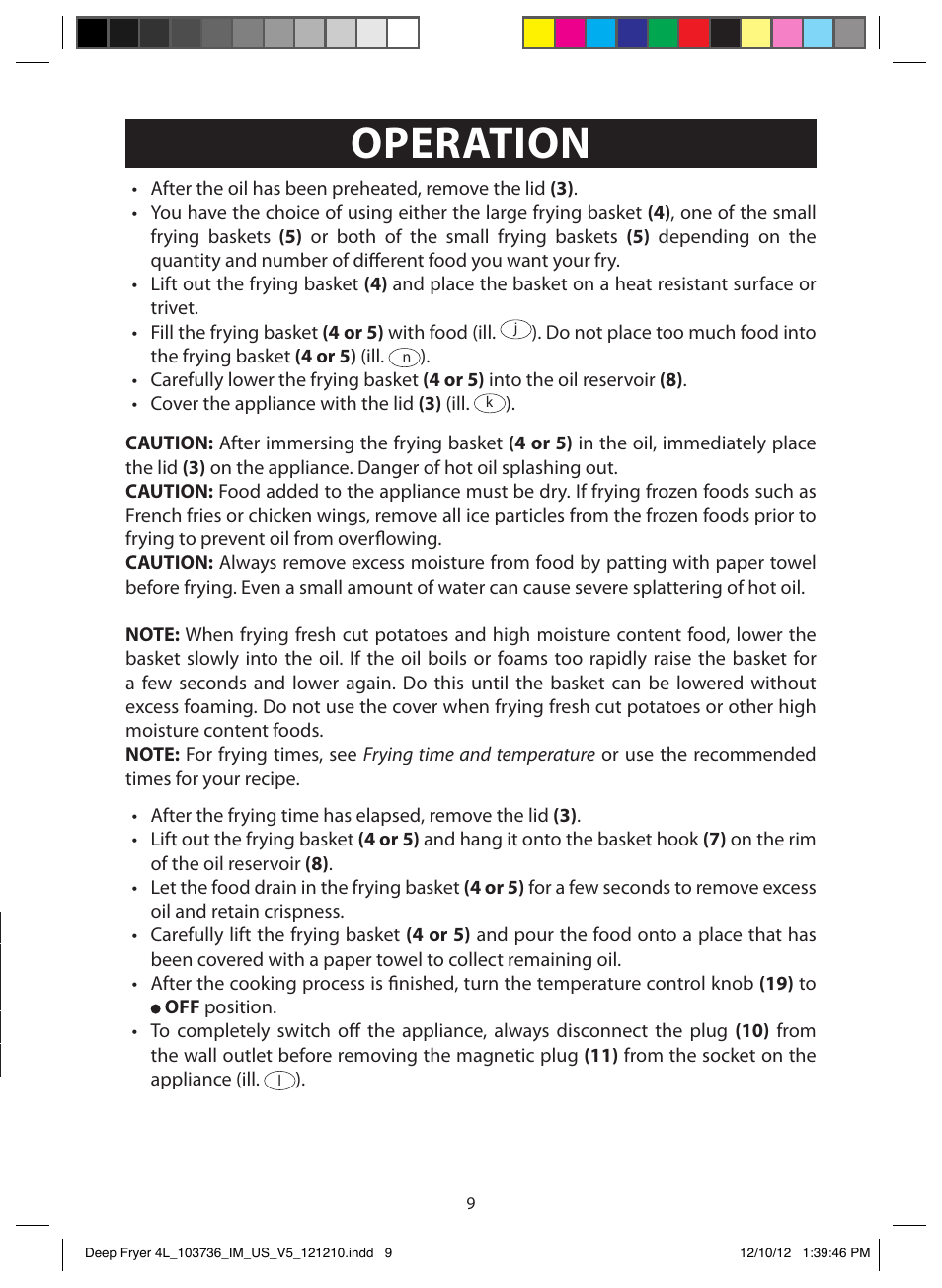 Operation, Using the appliance | FARBERWARE 103736 4L Dual Deep Fryer User Manual | Page 9 / 15