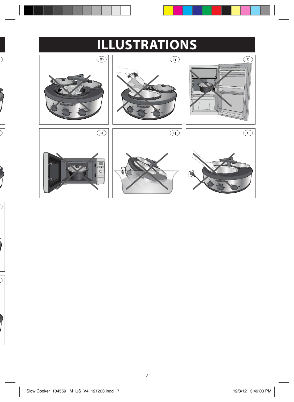 Illustrations | FARBERWARE 104559 3 Crock 1.5 Qt. Oval Slow Cooker User Manual | Page 7 / 15