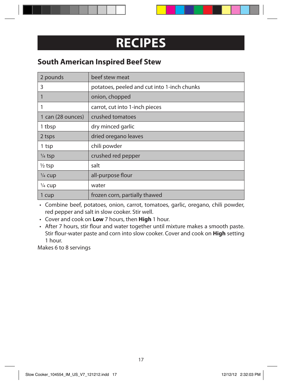 Recipes, Asian chicken soup, South american inspired beef stew | FARBERWARE 104554 6 Qt. Oval Slow Cooker User Manual | Page 17 / 27