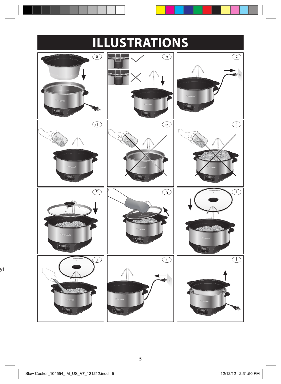 Parts, Illustrations | FARBERWARE 104554 6 Qt. Oval Slow Cooker User Manual | Page 5 / 27