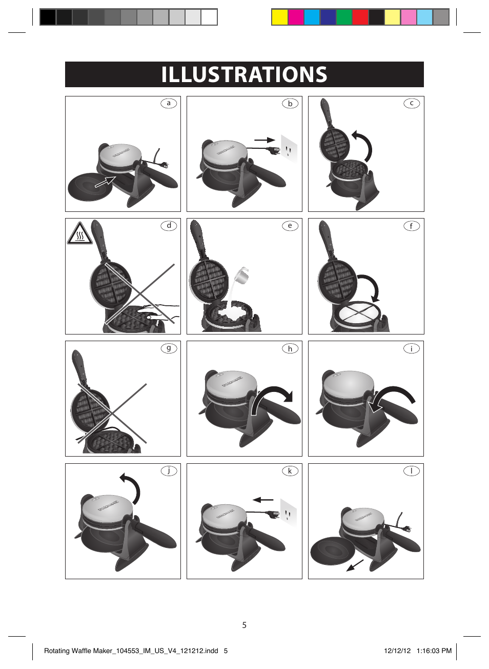 Illustrations | FARBERWARE 104553 Non-stick Flip Waffle Maker User Manual | Page 5 / 11