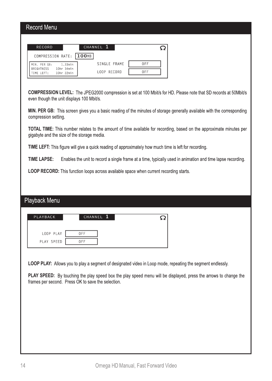 Omegahdmanual_p14 | Fast Forward Video Omega HD User Manual | Page 14 / 22