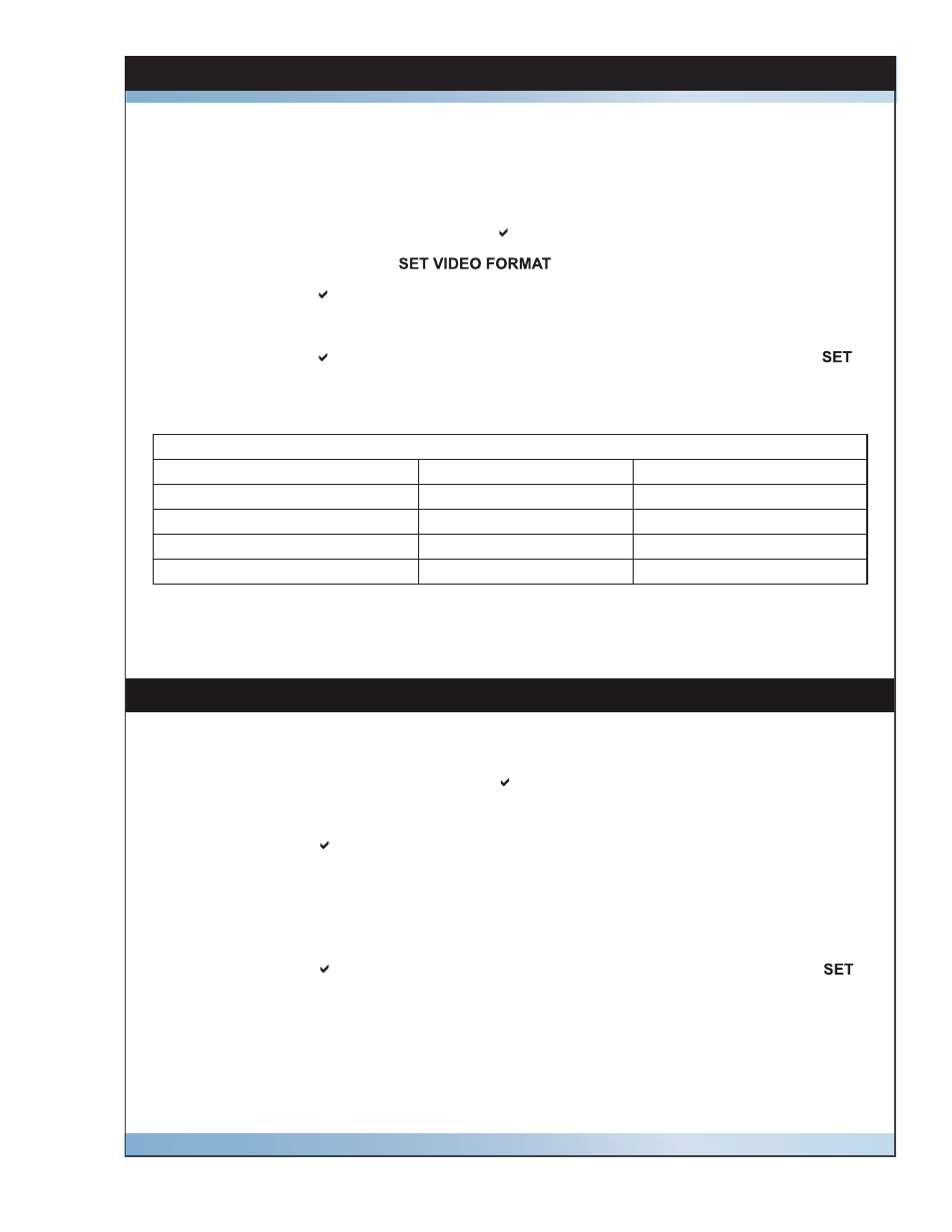Set video format menu, Time code format menu | Fast Forward Video Micron HD User Manual | Page 11 / 24